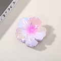 Pince à cheveux fleur irisée violette et rose en résine translucide pour les femmes - Violet
