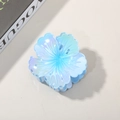 Pince à cheveux fleur bleu clair irisé avec finition perle métallique pour femme - Bleu sarcelle