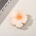 Pince à cheveux fleur d'hibiscus crème élégante avec finition nacrée pour femme - Corail