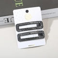 Juego de dos pasadores rectangulares con diamantes de imitación negros en tarjeta - Estilo Rectangular con Strass Cuadrado / Negro