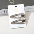 Sparkling rhinestone teardrop hair clip set with champagne and white crystals - Champagne Teardrop Square Diamond