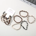 5-piece set of high-elasticity braided hair ties in black, brown, and cream colors - Style B / Earth Tone Combo