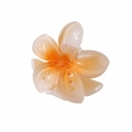 Medium size plumeria flower hair claw clip in gradient orange translucent resin finish - Glossy Orange