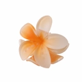 Elegant Plumeria hair claw clip with orange gradient frosted finish for hairstyles - Matte Orange