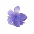 Elegant purple frangipani flower hair claw clip with frosted resin finish style - Matte Purple