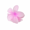 Pink gradient frangipani hair claw clip with a semi-transparent matte resin finish - Matte Pink