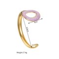 Bracciale rigido a C regolabile in acciaio inossidabile dorato con smalto viola - Smalto Ovale Viola (SB1268-zi) / Viola