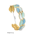 Detail view of colorful leaf enamel bangle showing dimensions 6.6cm and weight 21.1g - Blue Style (SB1263-lan)