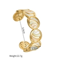Detail of gold enamel geometric bangle with hollow design and size dimensions - Colorful (SB1271-cai)