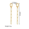 Minimalist 18K gold plated stainless steel paperclip chain tassel earrings with ring clasp - Gold Paperclip Chain Style (M-E1227-A)