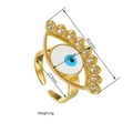 Gedetailleerde afmetingen van de gouden Evil Eye ring met diameter 30,2 mm en 5g gewicht - Gouden Boze Oog Verstelbare Stijl (S-R903)