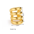 Detailed view of gold multi-layered ear cuff showing 1.7cm height and 1.3cm width dimensions - Gold (S-E1252)
