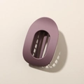Matte grey-purple oval hair claw clip with hollow design and strong grip for styling - Oval Clip (Bulk) / Matte Purple