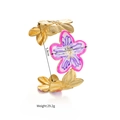 Dettaglio delle dimensioni del bracciale rigido a fiori in smalto vintage dorato - Fiore Viola
