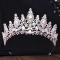 Détails de cristaux étincelants et de motifs floraux en argent sur une couronne de mariée - Argent Épais Strass Blanc & AB