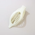 Pinza per capelli ovale color beige crema opaco con design vuoto antiscivolo - Bianco Crema Opaco