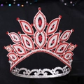 Dettaglio della corona barocca con strass rossi marquise e finitura in metallo argentato - Argento Strass Rosso