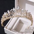 Luxuriöses Roségold-Braut-Diadem mit funkelnden Kristall-Strasssteinen für Hochzeiten - KC Gold Weißer Strass