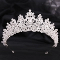 Corona da sposa barocca in argento con strass di cristallo per matrimoni e concorsi - Argento con strass bianchi
