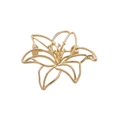 Elegant gold hollow lily flower brooch for women's suits made of polished metal alloy - Lily Shape (XZ019) / KC Gold Hollow Lily