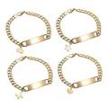 Bracciali a catena cubana in acciaio dorato con ciondoli a corona, stella e farfalla - Ciondolo a Farfalla (挂蝴蝶) / Oro