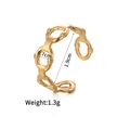 Polished golden geometric chain link open ring, lightweight stainless steel jewelry - Minimalist Chain Ring Style(r743-a)