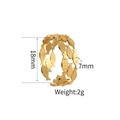 18K vergulde roestvrijstalen open ring met vispatroon en 18 mm binnendiameter afmetingen - Kleine Vis Ring (R716)