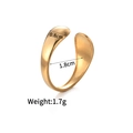 Minimalistischer verstellbarer Ring aus Edelstahl 14K vergoldet mit Tropfenform - Tropfenförmige Enden (r739-b)