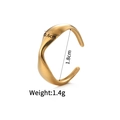 Verstellbarer minimalistischer Ring mit unregelmäßiger Welle und 14K Goldbeschichtung - Mattierte Unregelmäßige Welle (r739-d)
