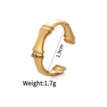 Bambus-Stil 14K vergoldeter Edelstahl-Ring mit verstellbarem minimalistischem Design - Bambusgelenk-Design (r740-d)