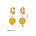 Detailansicht der Creolen mit orangefarbenen Spiralperlen inklusive Maße und Gewichtsangaben - Orange