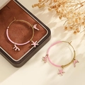 Orecchini a cerchio con perline rosa e ciondoli a stella marina, corallo e delfino - Ciondolo Delfino Stella Marina Corallo (Rosa) / Rosa