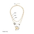 Collana a tre strati in acciaio inossidabile dorato con pendenti luna e stella - Stile Sovrapposto Stella Luna Cuore Oro (SFLN2261)