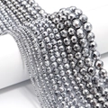 Polierte Hämatitperlen mit Facettenschliff in verschiedenen Größen für DIY-Schmuck - 2mm / Silber