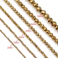 Polierte Hämatit Perlen facettiert für DIY Schmuckherstellung in Größen 2mm bis 10mm - 2mm / Gold