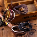 Vintage braided leather bracelets for men featuring multi-layer hand-woven adjustable cords - 2PCS / Colorful