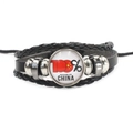 Bracelet punk multicouche en cuir lumineux avec dôme en verre 100% Made In China - Fabriqué en Chine 100% (4)