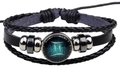 Luminous Gemini zodiac multilayer braided leather bracelet with blue star pattern - Gemini Luminous Style