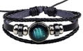 Luminous Scorpio multilayer braided leather bracelet with zodiac glass dome charm - Scorpio Luminous Style