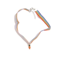 Rainbow fabric choker necklace with a cute carrot pendant and adjustable lobster clasp - Carrot