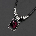 Collier signe Vierge phosphorescent avec cordon en cuir tressé noir pour homme - Ciel Étoilé Vierge