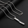 Minimalist spiral twist bar pendant necklace for men made of polished stainless steel - Alloy / Pendant Only (Without Chain)