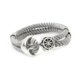 Graues Nautik-Ankerarmband mit geflochtenem Seil und Vintage-Kompass-Metallakzent - Silberner Nylon Anker-Stil (BI-0013)