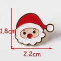 Cute Christmas Santa Claus enamel metal brooch with red hat and golden trim for holidays - Santa Claus Head Style