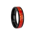 Minimalist black stainless steel ring with a vibrant red inlay for men and women - US 6 / 6MM Black