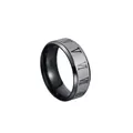 Anello di coppia 8mm in acciaio inossidabile con numeri romani e finitura bicolore - US 6 / Nero