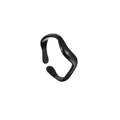 Minimalist matte black wavy open ring featuring sleek irregular curves for women - Adjustable Open / Black