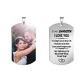 Personalisierter Edelstahl-Schlüsselanhänger mit Fotodruck und Gravur für Paare im Dog-Tag-Stil - Dog Tag Farbdruck Einseitig