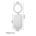 Personalisierter Edelstahl-Schlüsselanhänger mit rechteckigem Anhänger zum Gravieren - Dog Tag Schlüsselanhänger