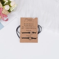 Bracelets d'amitié avec breloque cœur ajustable sur carte pour couples ou amies - Cœur Évidé (BS-0007)